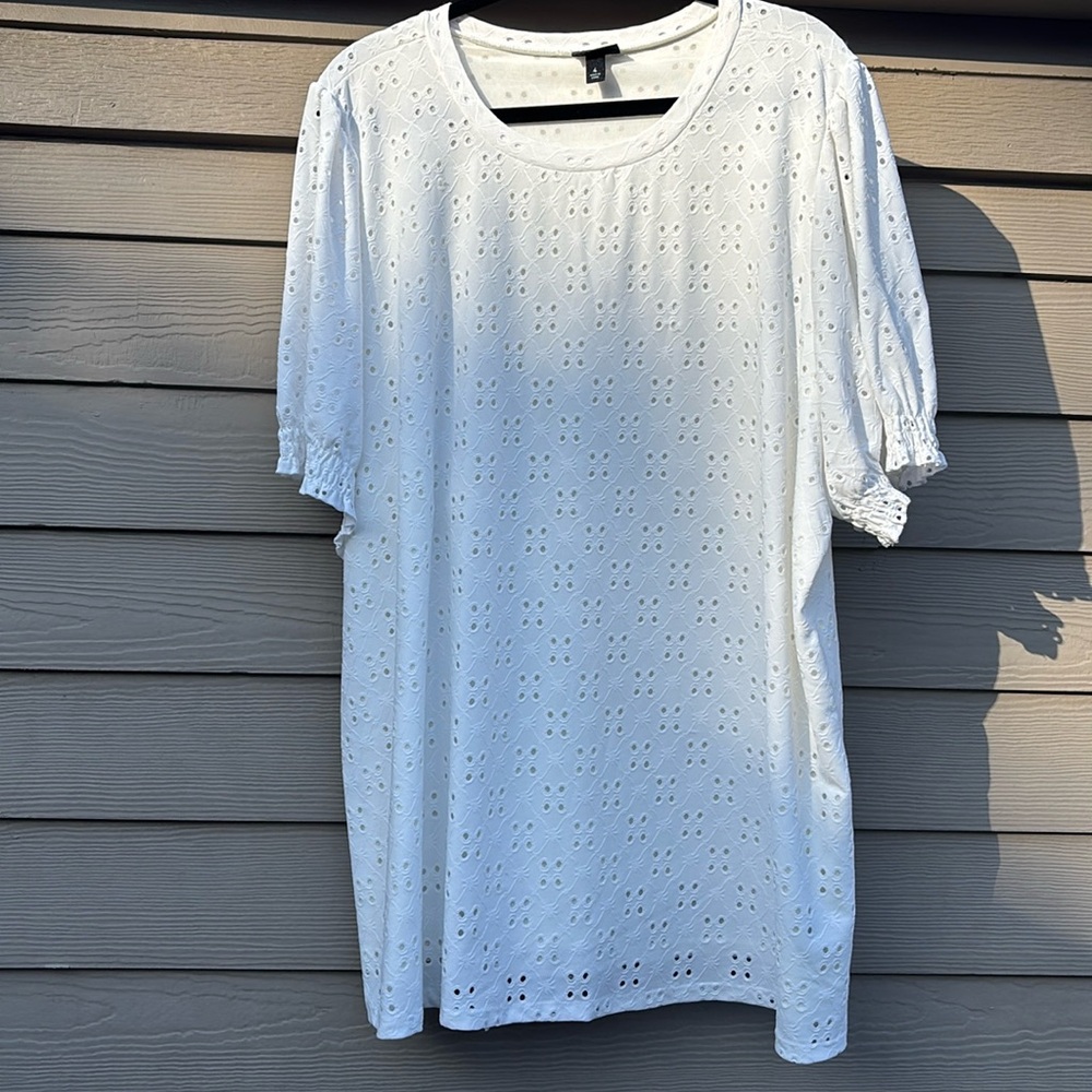 White Lace Blouse with ruffle sleeves